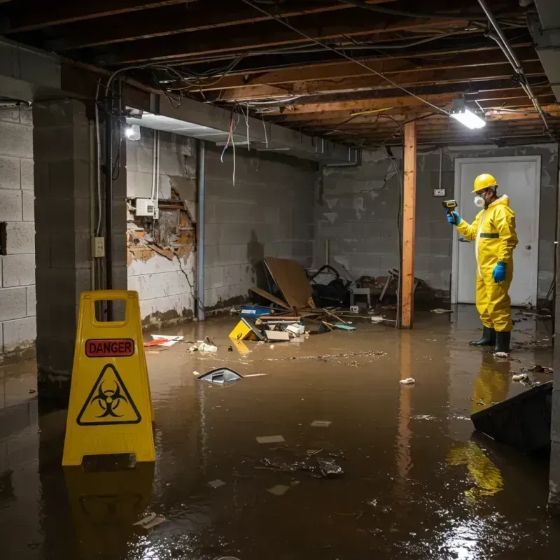 Flooded Basement Electrical Hazard in Willowick, OH Property