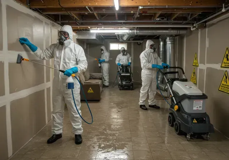 Basement Moisture Removal and Structural Drying process in Willowick, OH